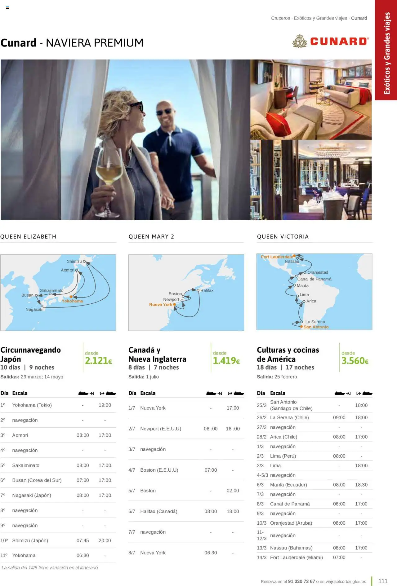 Viajes El Corte Inglés Cruceros marítimos │ válido desde el 01.01.2025 | Página: 111 | Productos: Lima, Manta, Navegación