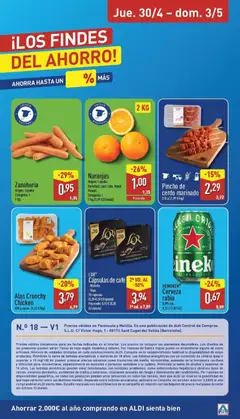 Vista previa HEINEKEN® Cerveza rubia, 5,0% vol. 0,33 L (2,03 €/l) válido desde el 27.04.2026 | Página: 28 | Productos: Cerveza, Naranjas, Ropa, Σπανάκι