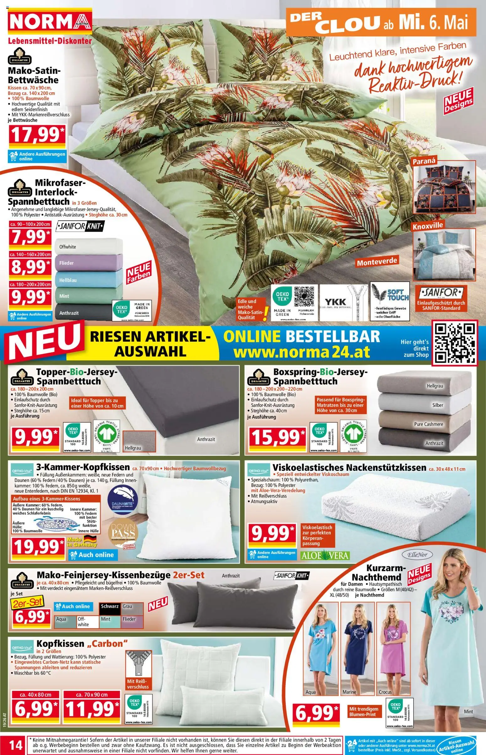 Norma Flugblatt gültig ab 04.05.2026 | Seite: 14 | Produkte: Hülle, Kissen