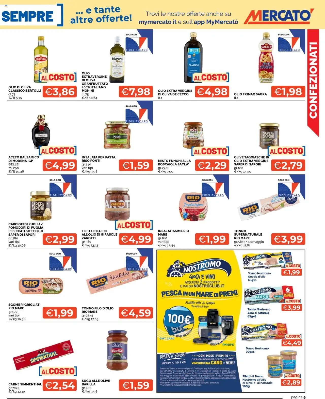 Volantino Mercatò del 11.08.2025 | Pagina: 9 | Prodotti: Vino, Pesca, Olio extra vergine, Sgombro