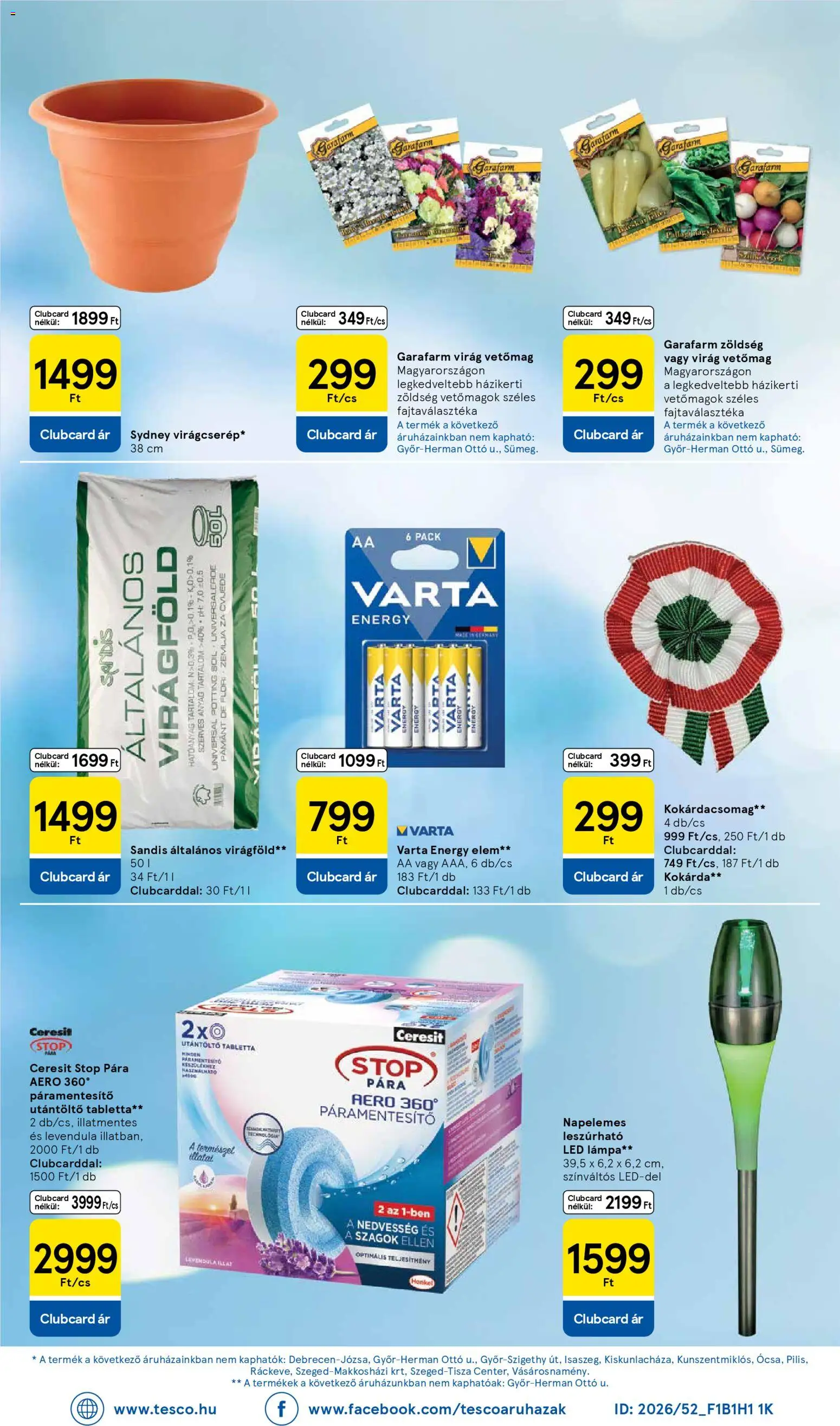 Tesco akciós ujság - amely érvényes a következő dátumtól: 19.02.2026 | Oldal: 8 | Termékek: Páramentesítő, Virag, Led lámpa, Zöldség