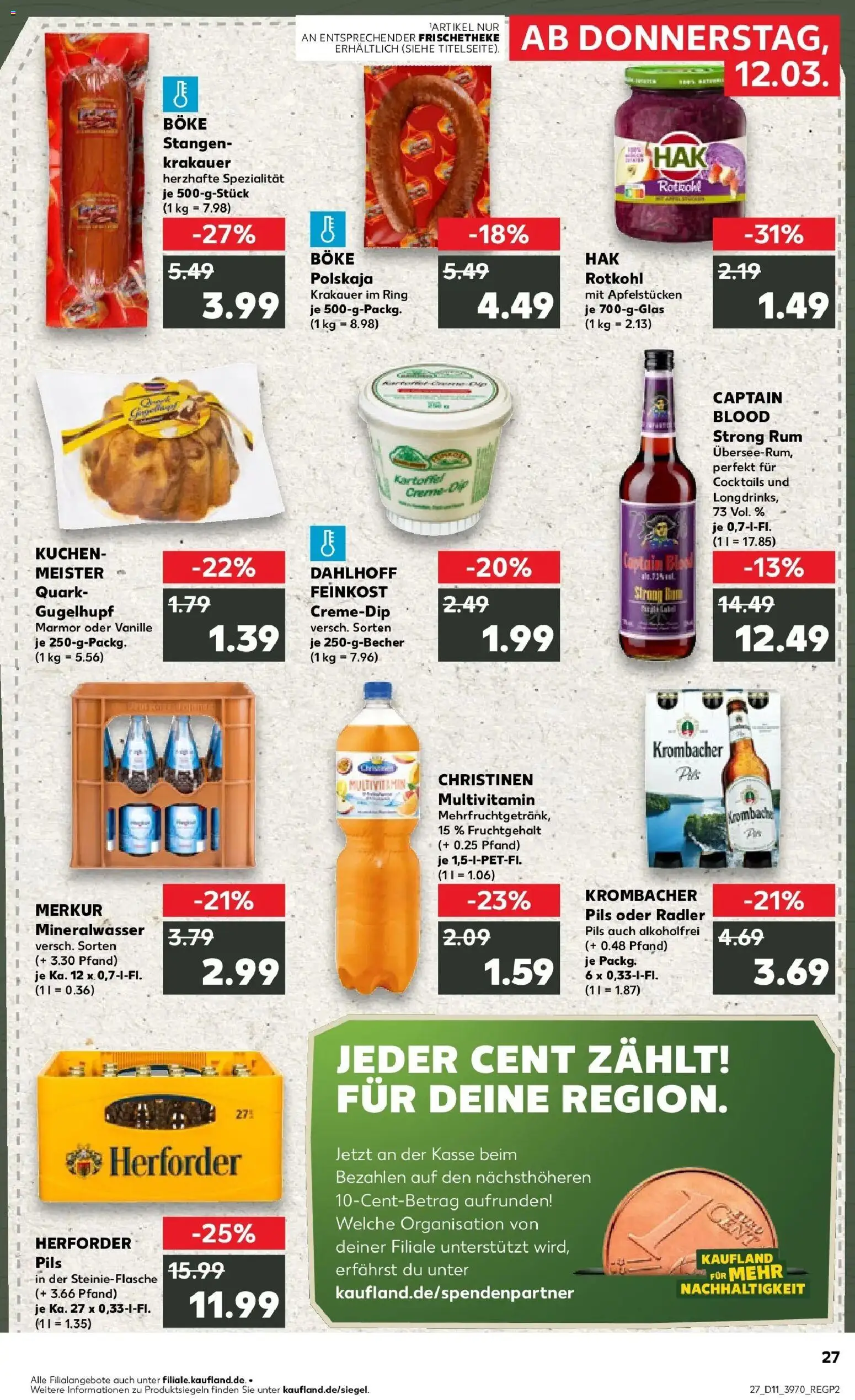 Kaufland Prospekt Herford	 – gültig ab 09.03.2026 | Seite: 39 | Produkte: Pils, Mineralwasser, Radler, Kuchen