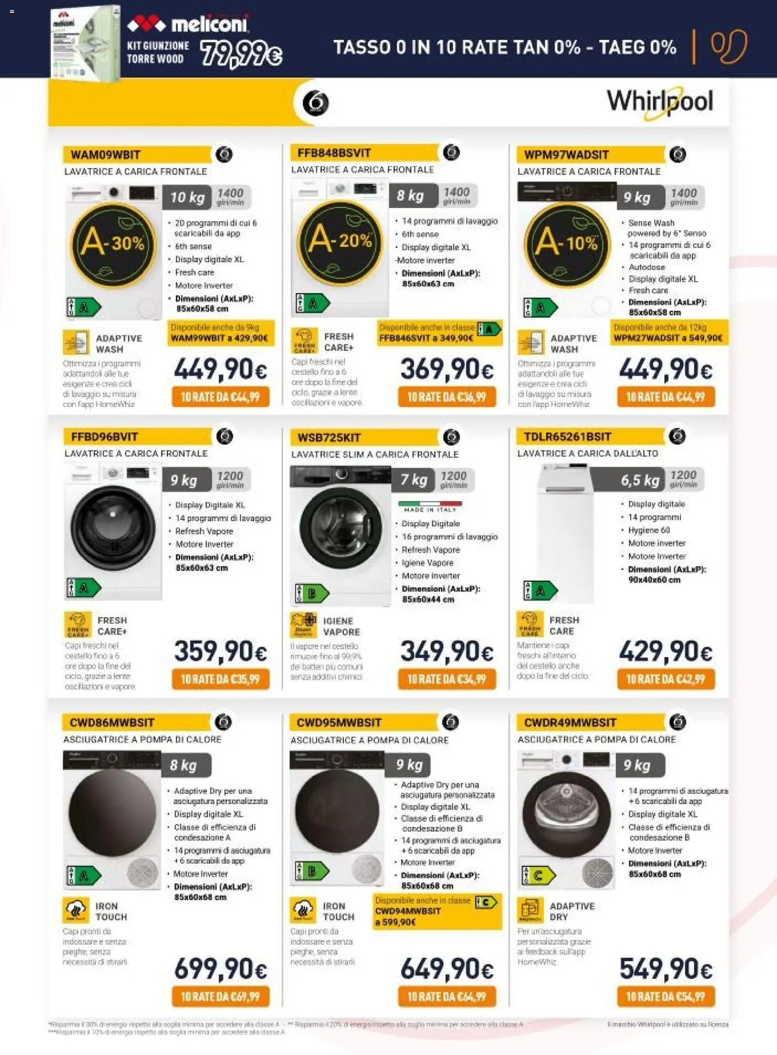 Volantino Unieuro del 20.03.2026 | Pagina: 9 | Prodotti: Lavatrice, Asciugatrice