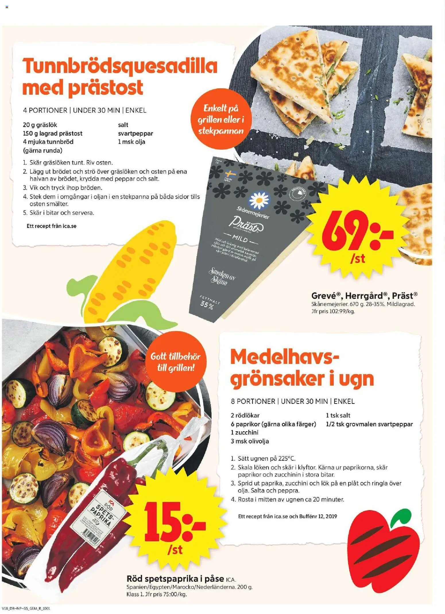 ICA Supermarket reklamblad aktuell från 27.04.2026 | Sida: 6 | Produkter: Mjölk, Olja, Zucchini, Stekpanna