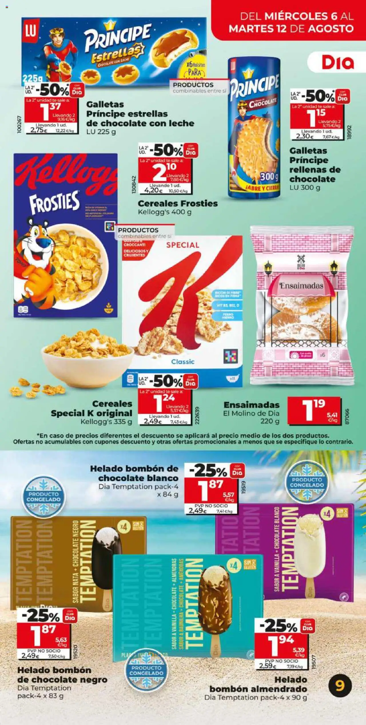 Dia - folleto Market │ válido desde el 06.08.2025 | Página: 9 | Productos: Leche, Té, Helado, Chocolate con leche