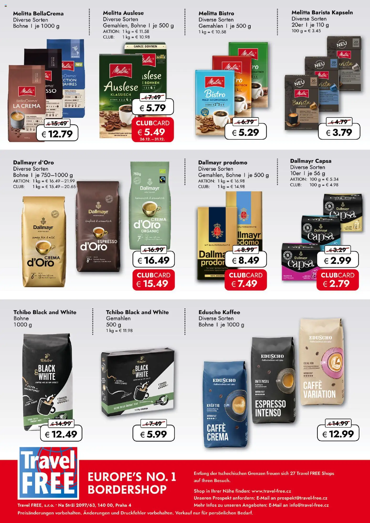 Travel FREE Flugblatt gültig ab 26.12.2025 | Seite: 10 | Produkte: Milch, Kaffee