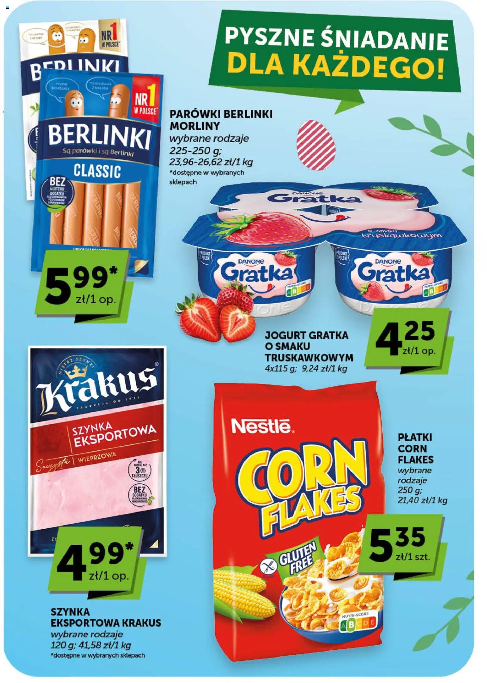 ABC gazetka - Market od 26.03.2026 | Strona: 17 | Produkty: Parówki, Szynka, Jogurt, Corn Flakes