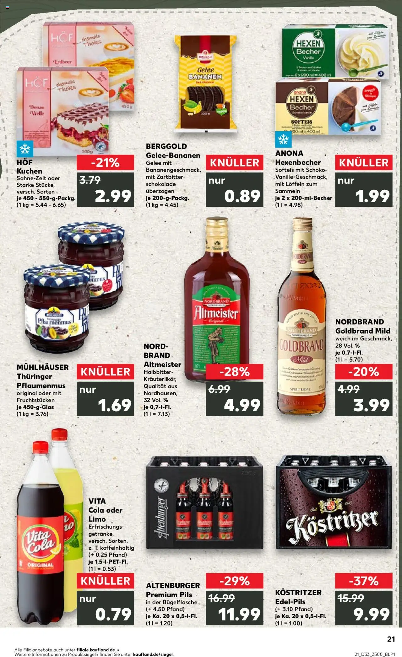 Kaufland prospekt Jena	 - gültig ab dem 14.08.2025 | Seite: 21 | Produkte: Schokolade, Pils, Vita cola, Kuchen