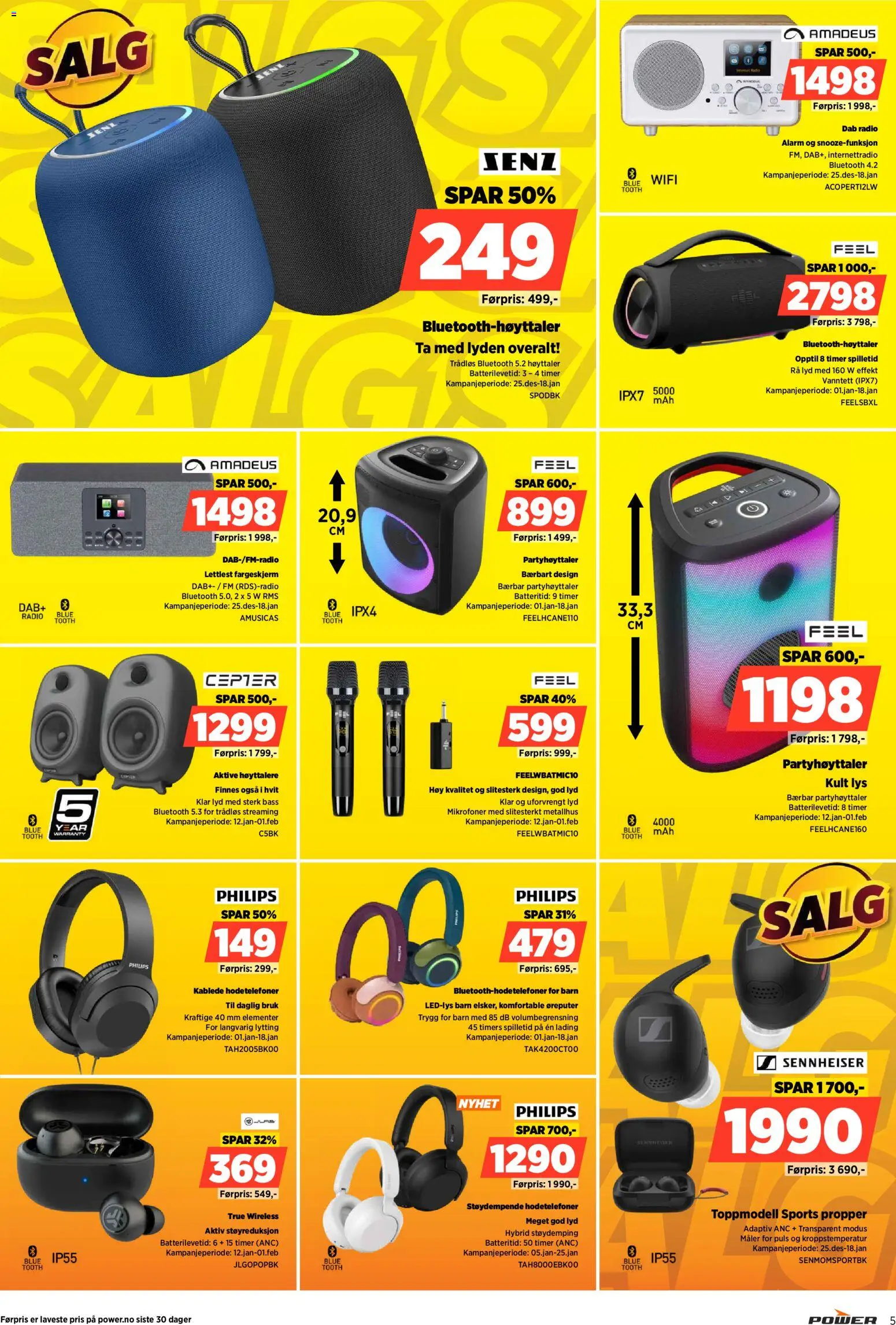 {H1} | Side: 5 | Produkter: Radio, Høyttaler, Суміш дитяча, Lys