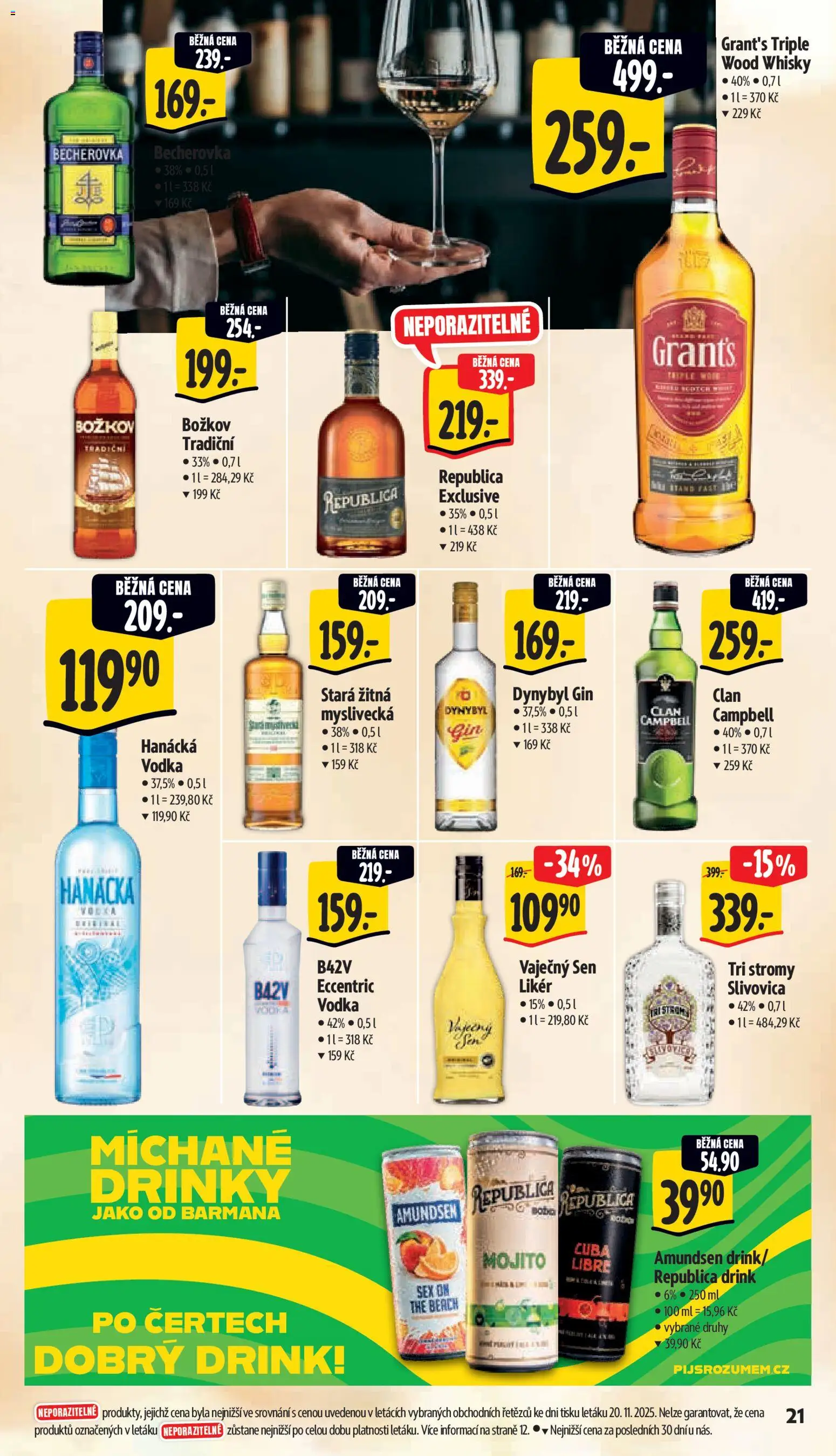 Albert leták - Supermarket od 26.11.2025 | Strana: 29 | Produkty: Vodka, Likér, Republica, Becherovka