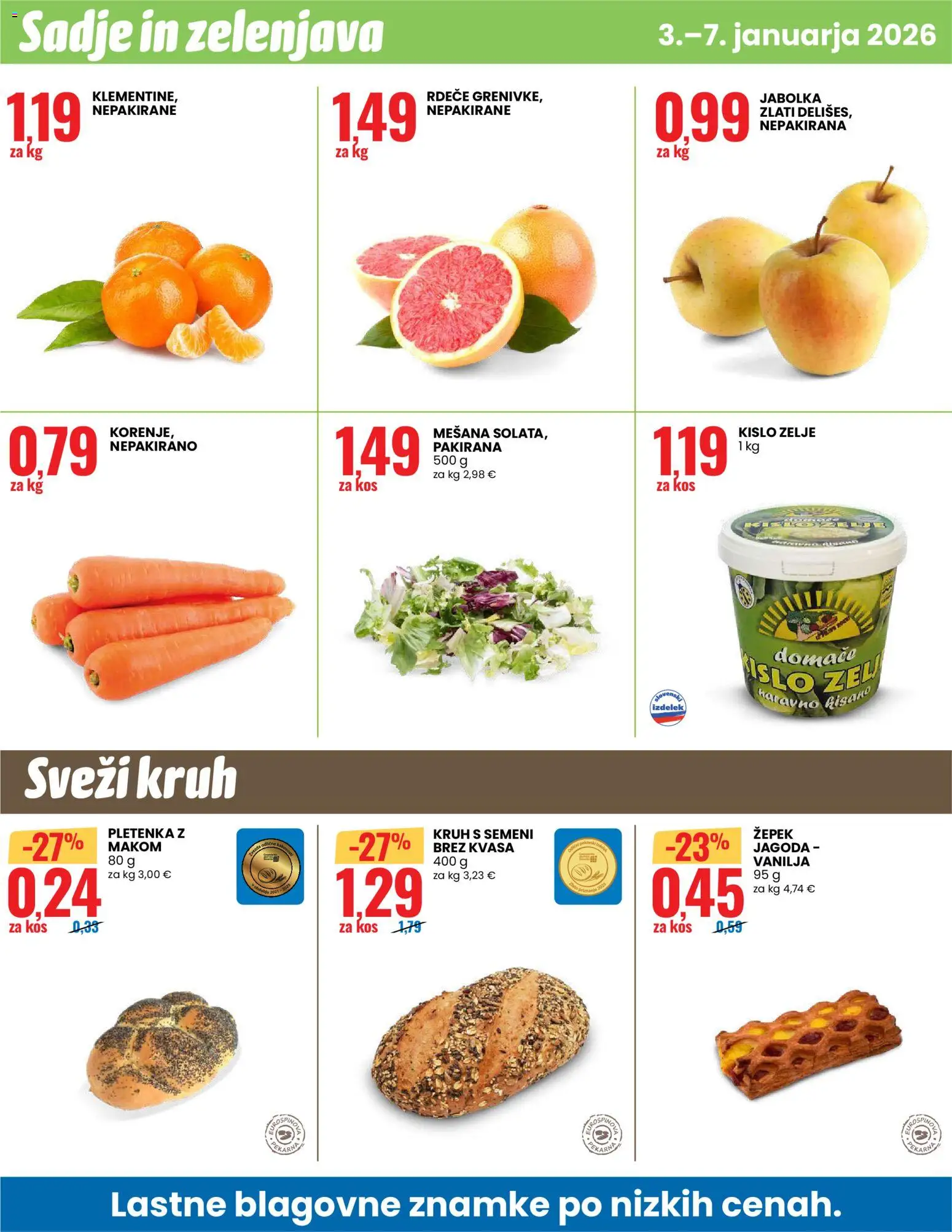 Novi Eurospin katalog ponudbe – veljaven od 03.01.2026 | Stran: 12 | Izdelki: Kos, Zelenjava, Sadje, Zelje