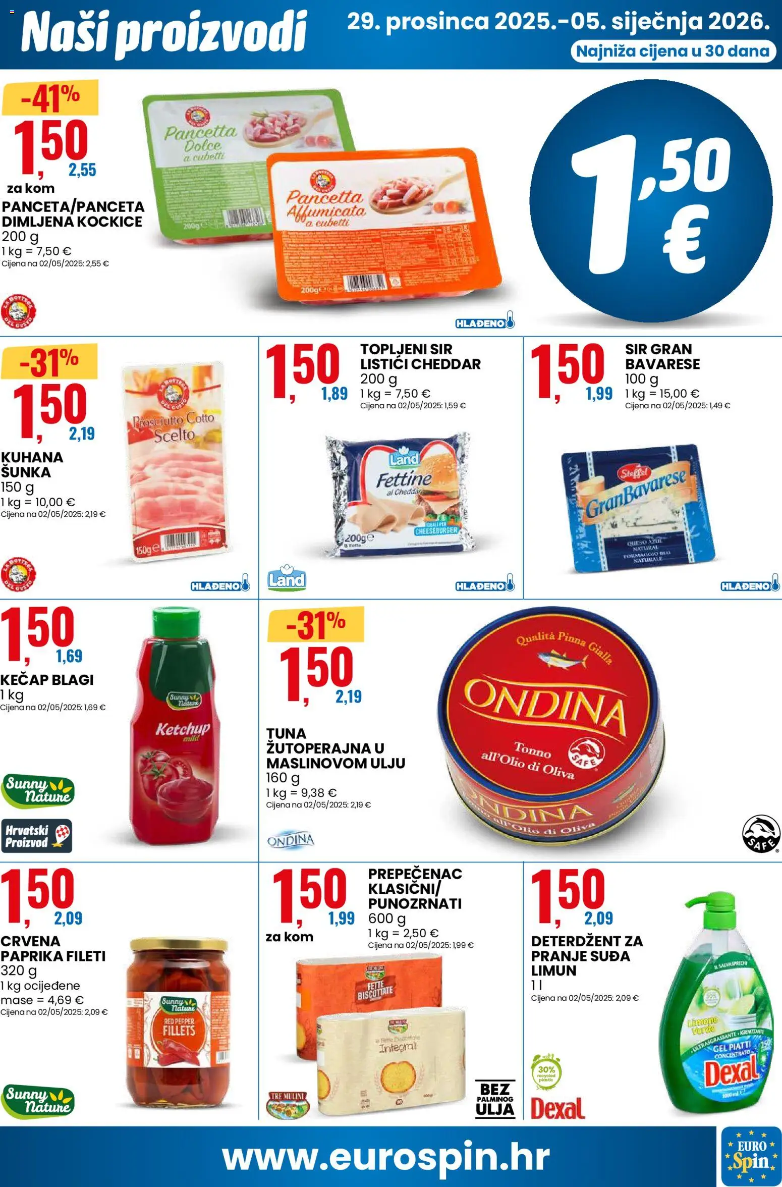 Eurospin katalog | vrijedi od 29.12.2025 | Stranica: 11 | Proizvodi: Šunka, Deterdžent, Limun, Tuna