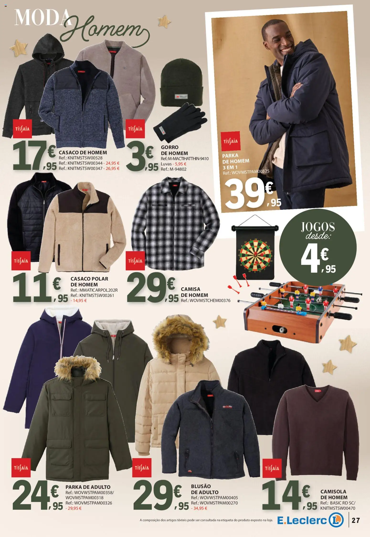 E.Leclerc - Folheto Natal │ válido de 04.11.2025 | Página: 27 | Produtos: Luvas, Casaco, Jogos, Camisola