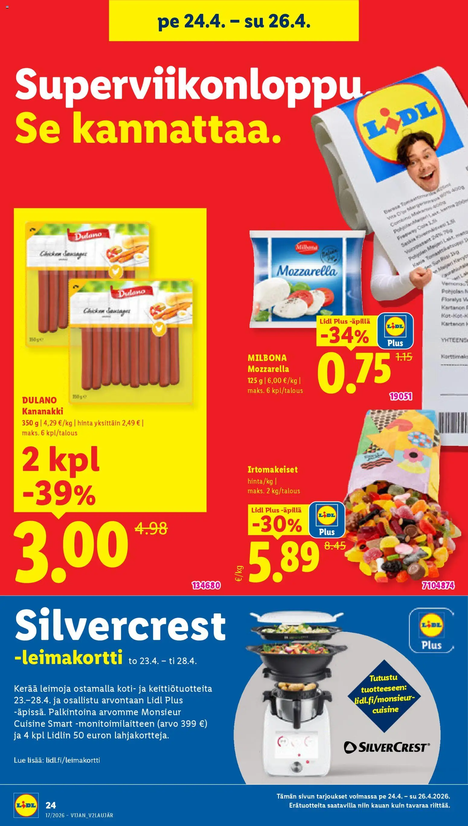 Lidl tarjoukset – voimassa 23.04.2026 alkaen | Sivu: 32 | Tuotteet: Irtomakeiset, Mozzarella