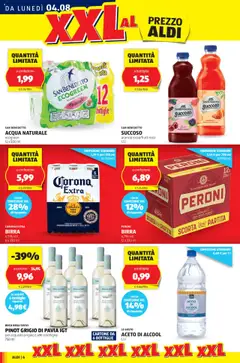 Volantino Aldi del 04.08.2025 | Pagina: 6 | Prodotti: Acqua naturale, Aceto, Arancia, Bottiglia