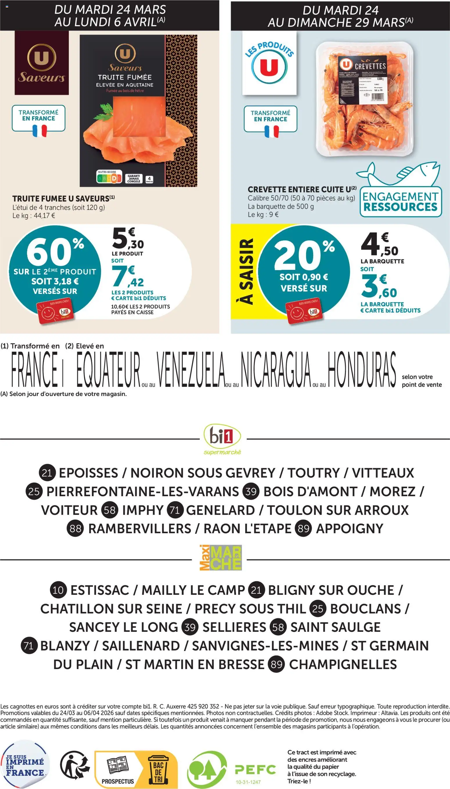 {H1} | Page: 16 | Produits: Crevette, Truite fumée, Crevettes, Époisses