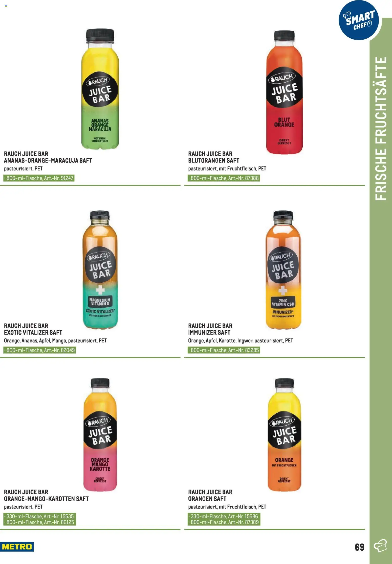 Metro angebote - Smart Chef Obst & Gemüse gültig ab 26.03.2026 | Seite: 69 | Produkte: Karotte, Mango, Saft, Orangen