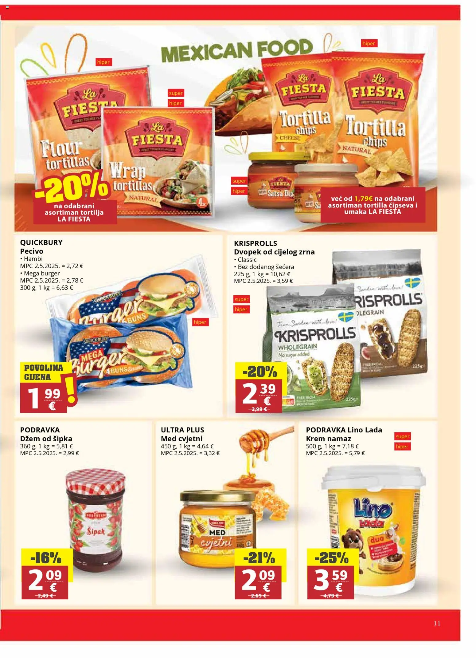 Ribola katalog | vrijedi od 25.02.2026 | Stranica: 11 | Proizvodi: Med, Džem, Pecivo, Namaz