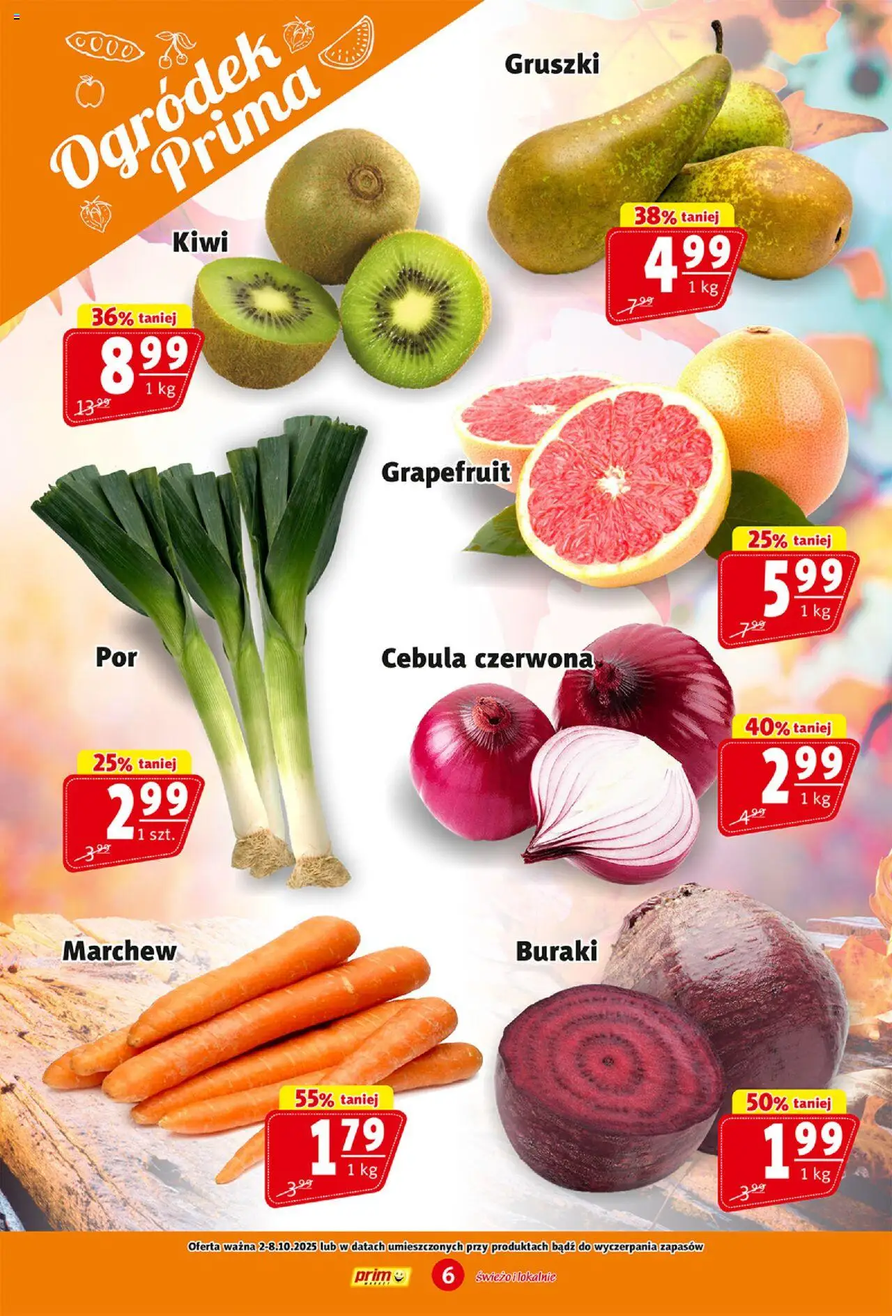 Prim Market Gazetka od 02.10.2025 | Strona: 6 | Produkty: Buraki, Kiwi