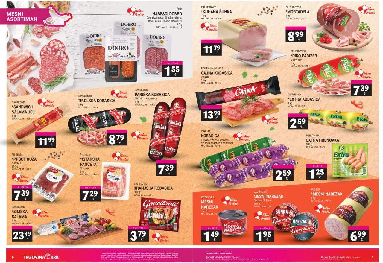 Trgovina Krk katalog | vrijedi od 01.08.2025 | Stranica: 4 | Proizvodi: Šunka, Pik Vrbovec, Panceta, Parizer