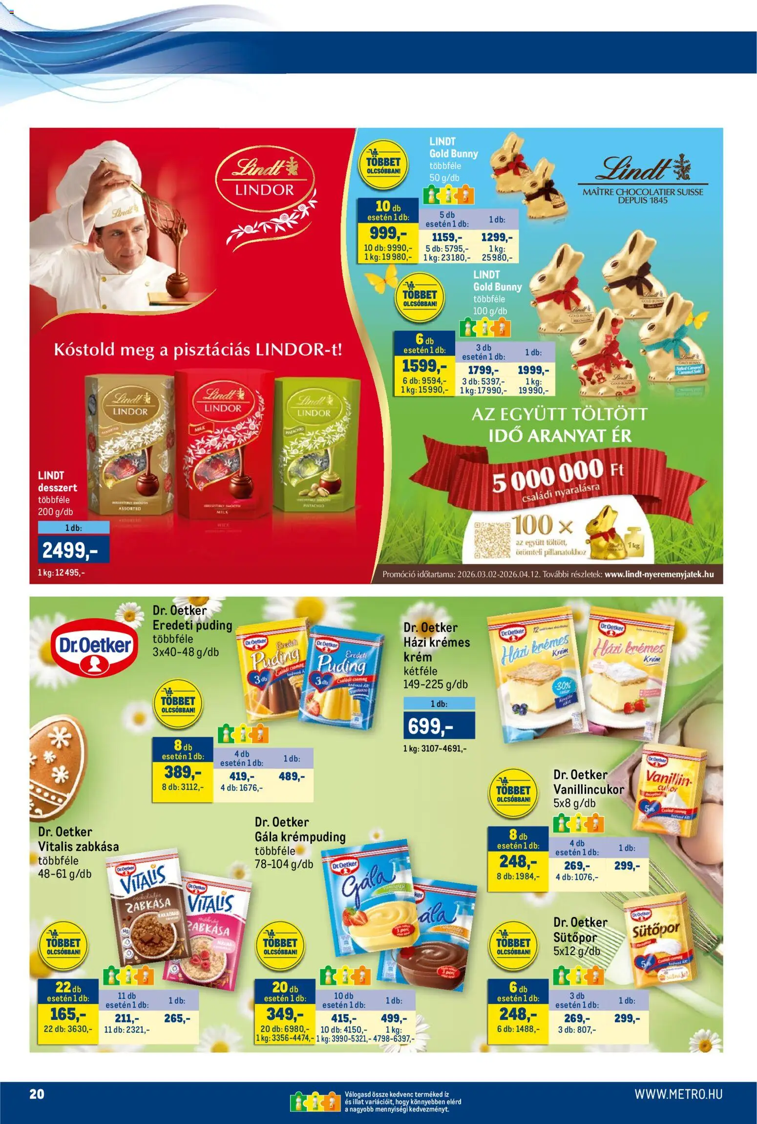 Metro akciós ujság - amely érvényes a következő dátumtól: 16.03.2026 | Oldal: 20 | Termékek: Puding, Vanillincukor, Zabkása, Cukor