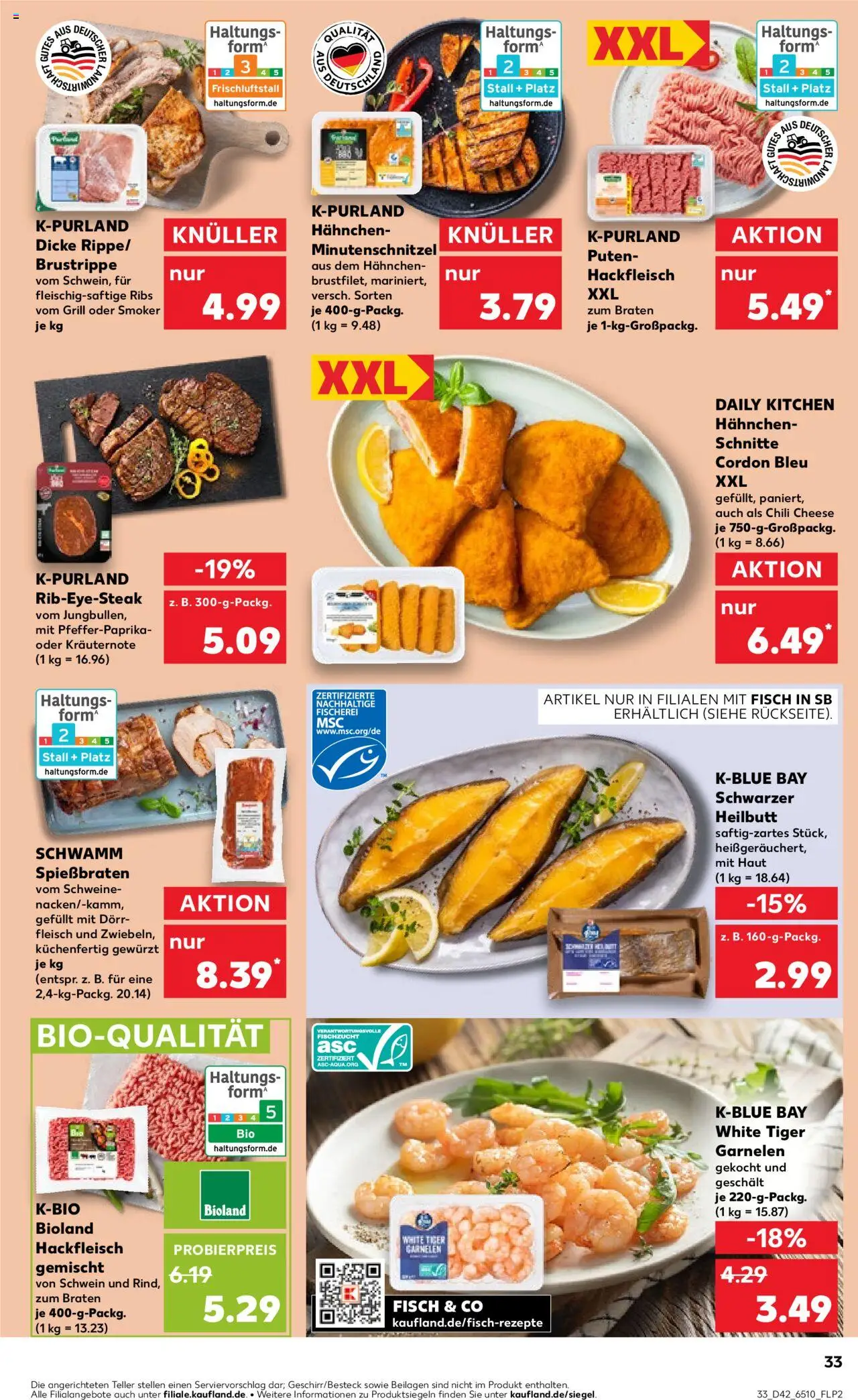 Kaufland prospekt Köln	 – gültig ab 16.10.2025 | Seite: 33 | Produkte: Garnelen, Chili, Tiger garnelen, Fleisch