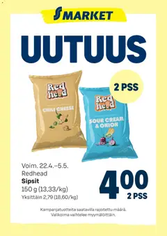 S-market-mainoslehti voimassa 22.04.2026 alkaen