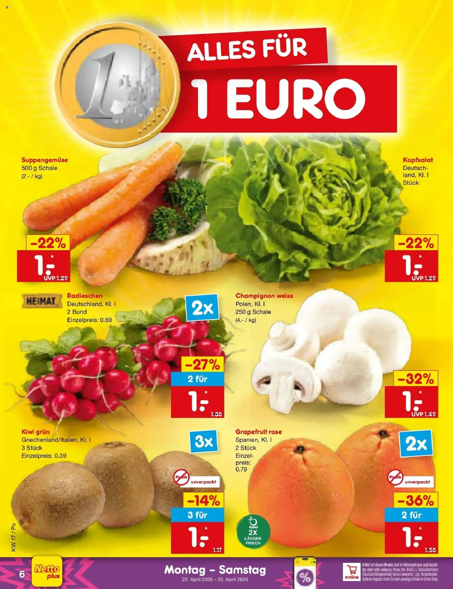 Netto Marken-Discount Prospekt Regensburg	 – gültig ab 20.04.2026 | Seite: 8 | Produkte: Grapefruit, Kiwi