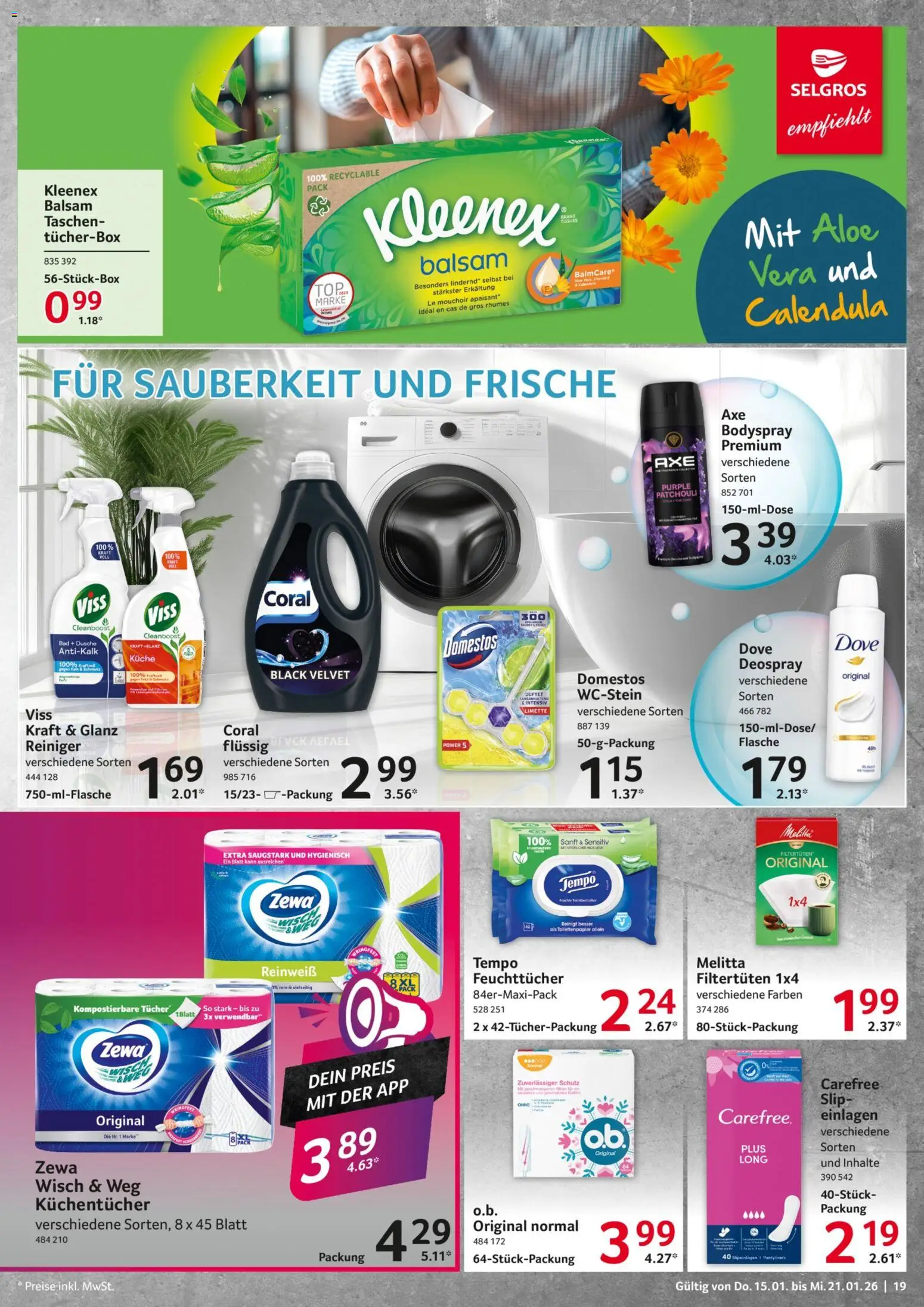 Selgros Prospekt 	 – gültig ab 15.01.2026 | Seite: 19 | Produkte: Top, Zewa, Tempo, Slip