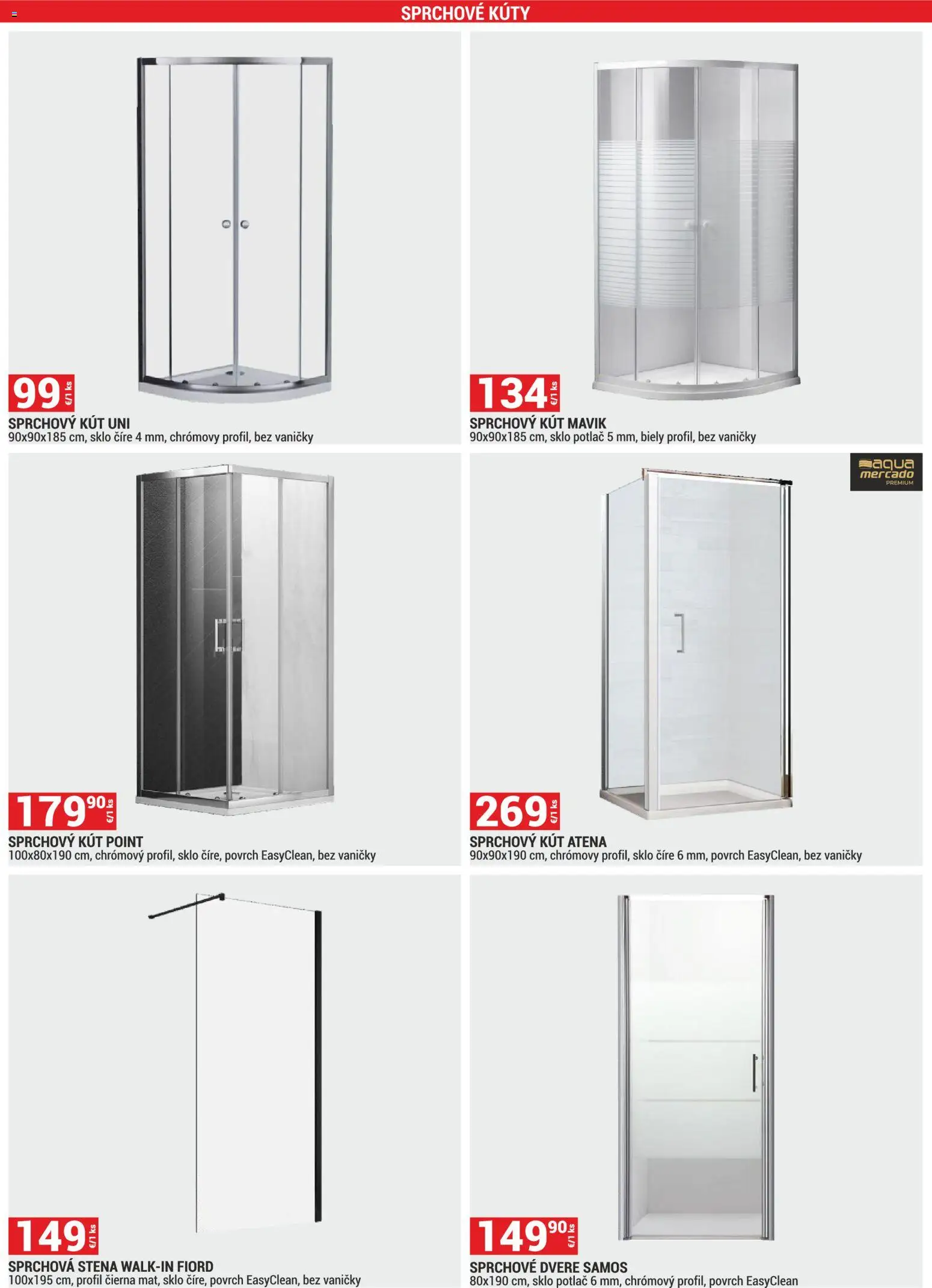 Nové Merkury Market akcie – leták je platný od 01.02.2026 | Strana: 7 | Produkty: Sprchové dvere, Sprchový kút, Dvere