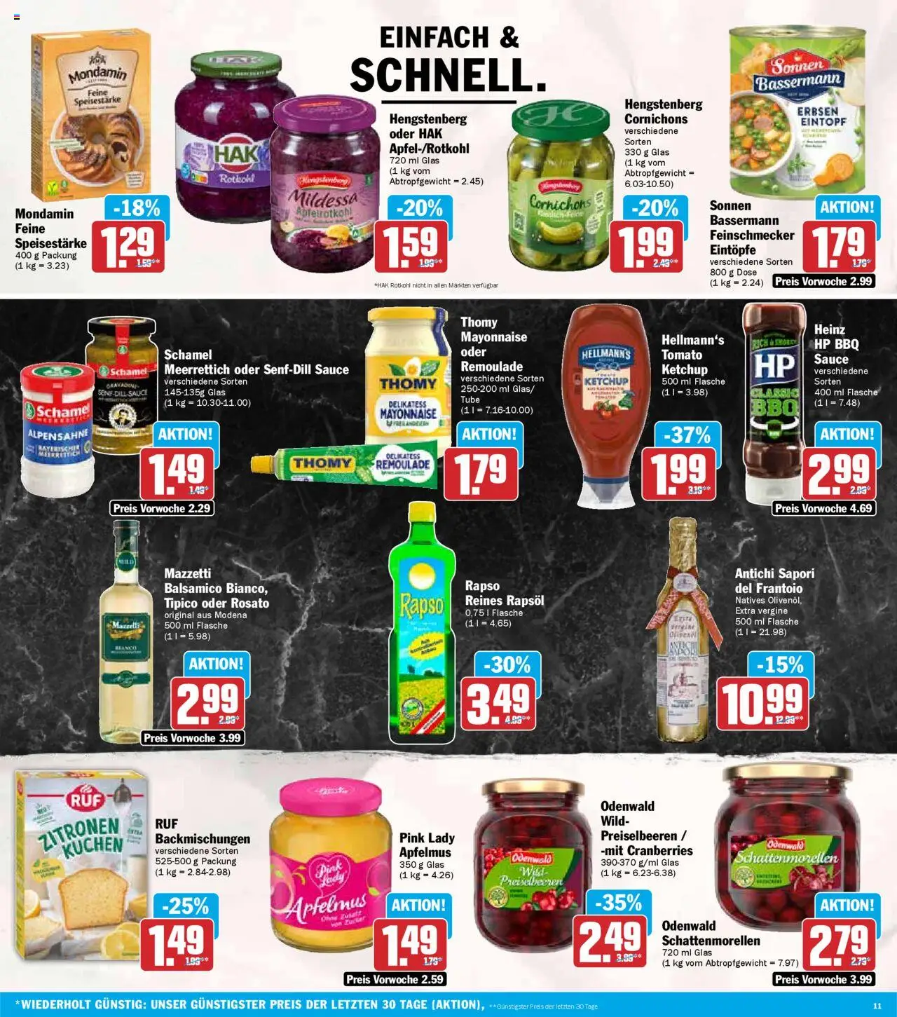 HIT - Baden-Württemberg – gültig ab 22.09.2025 | Seite: 11 | Produkte: Balsamico, Rapsöl, Zucker, Ketchup