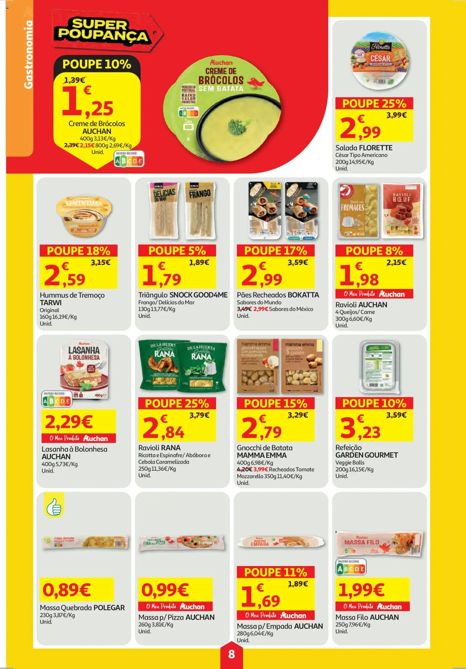 Auchan folheto │ válido de 25.12.2025 | Página: 8 | Produtos: Frango, Pizza, Massa, Creme