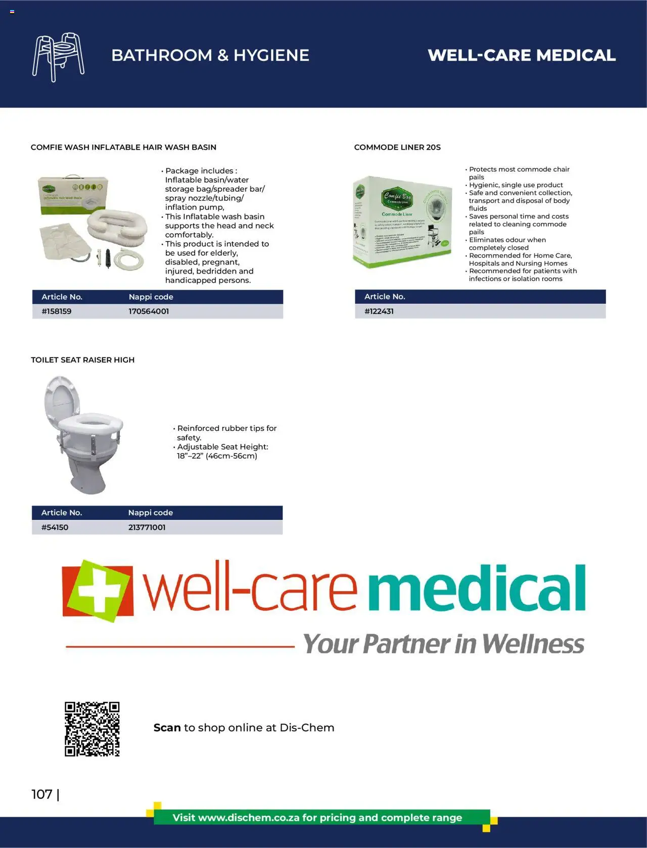 Dis-Chem - HomeCare Catalogue │ valid from 01.01.2025 | Page: 110 | Products: Chair, Toilet, Basin, Toilet seat