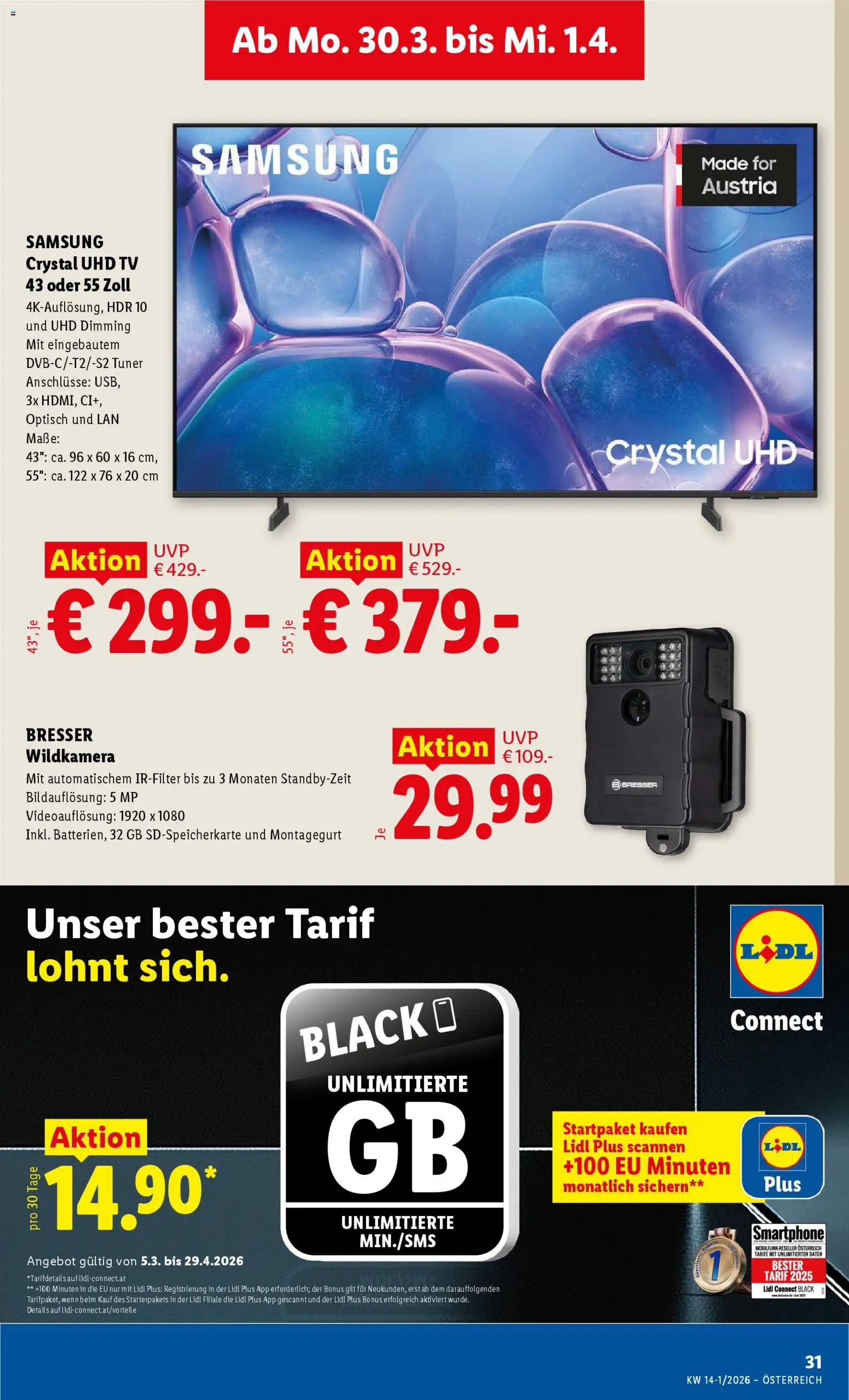 Lidl Flugblatt - Altenmarkt im Pongau, St. Johann im Pongau, Zell am See gültig ab 26.03.2026 | Seite: 36 | Produkte: Smartphone, TV, Samsung
