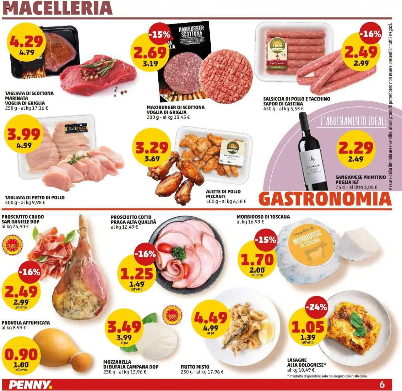 Volantino PENNY del 27.08.2025 | Pagina: 6 | Prodotti: Prosciutto Cotto, Tacchino, Provola, Hamburger
