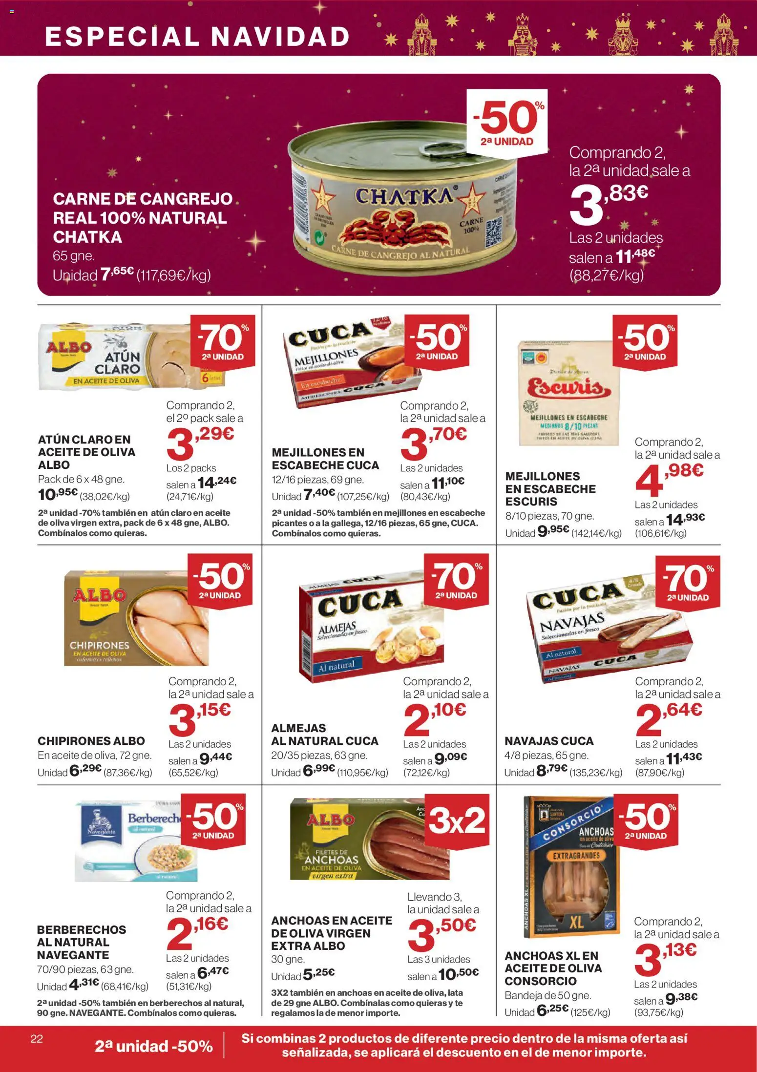 Supercor folleto │ válido desde el 04.12.2025 | Página: 22 | Productos: Berberechos, Aceite, Té, Bandeja