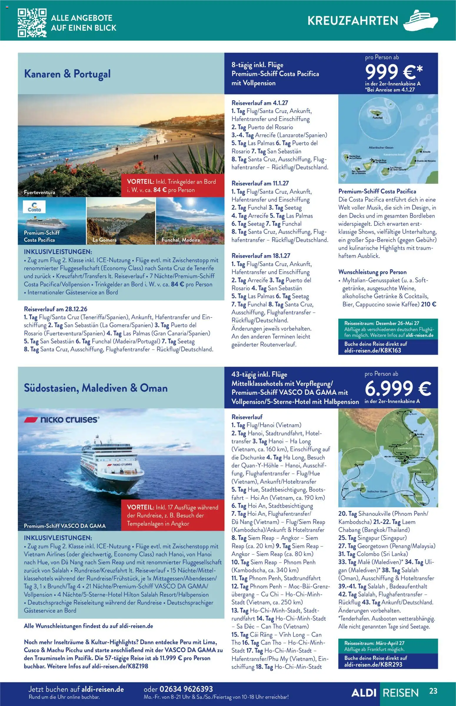 Aldi Reisen  Reisemagazin – gültig ab 01.03.2026 | Seite: 23 | Produkte: Kaffee, Uhr