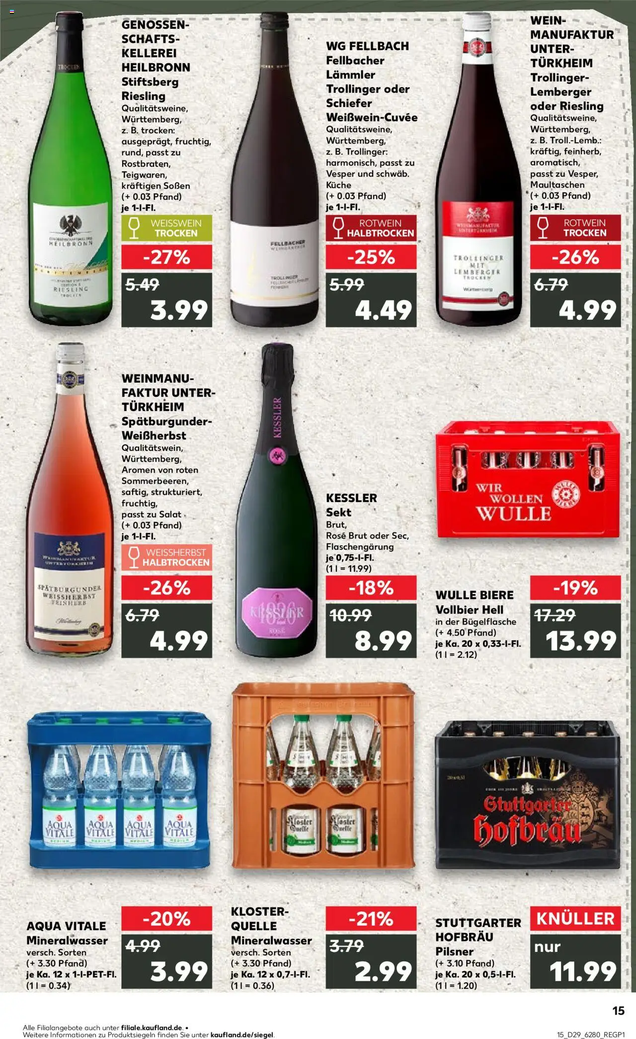 Kaufland prospekt Stuttgart	 - gültig ab dem 17.07.2025 | Seite: 15 | Produkte: Weißwein, Rotwein trocken, Küche, Wein