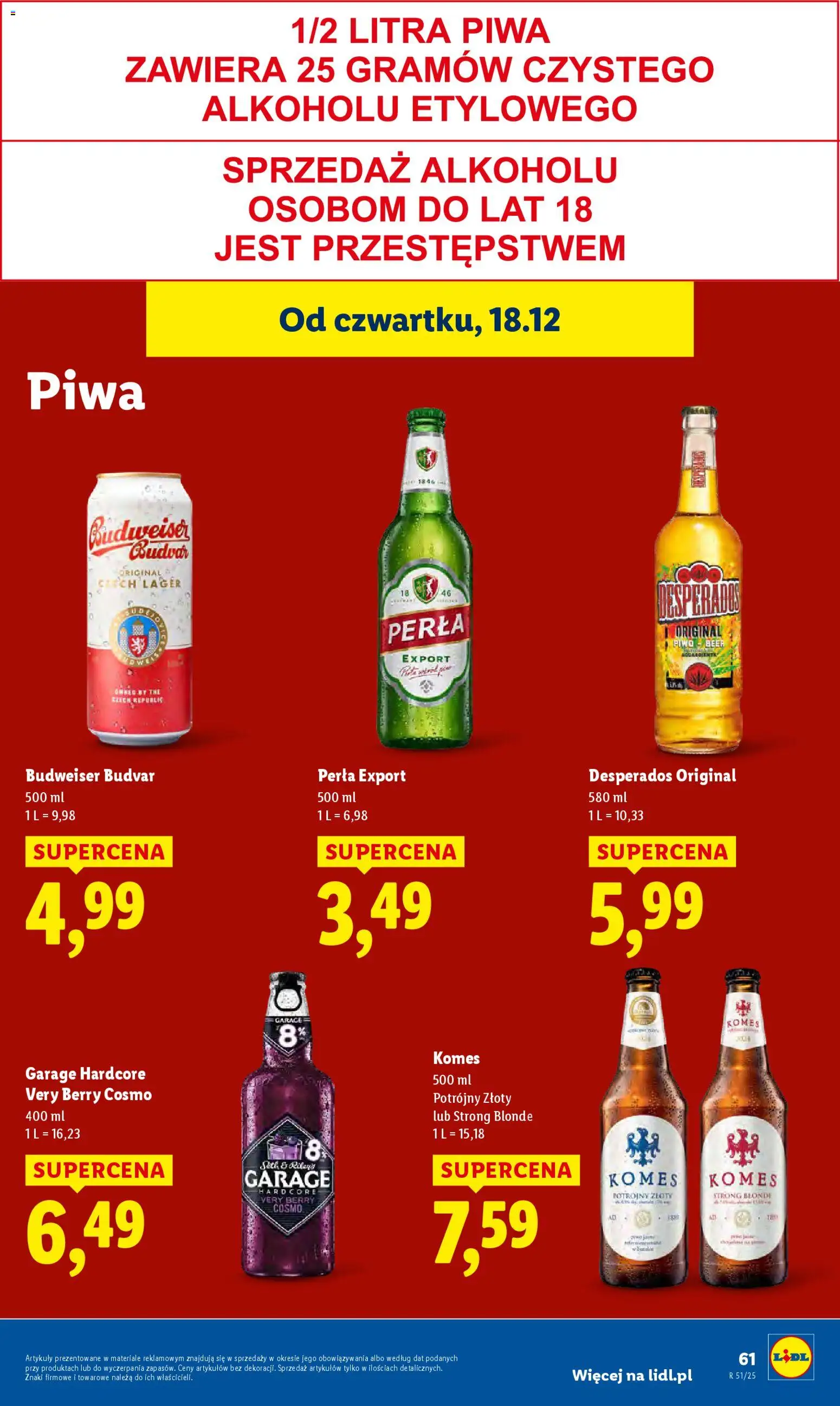 Lidl Gazetka od 18.12.2025 | Strona: 63 | Produkty: Piwo