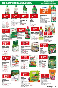 Pogląd oferty "E.Leclerc gazetka - Radom" - ważna od 27.04.2026 | Strona: 7 | Produkty: Karta, Drzewa owocowe, Rosliny, Kwiaty