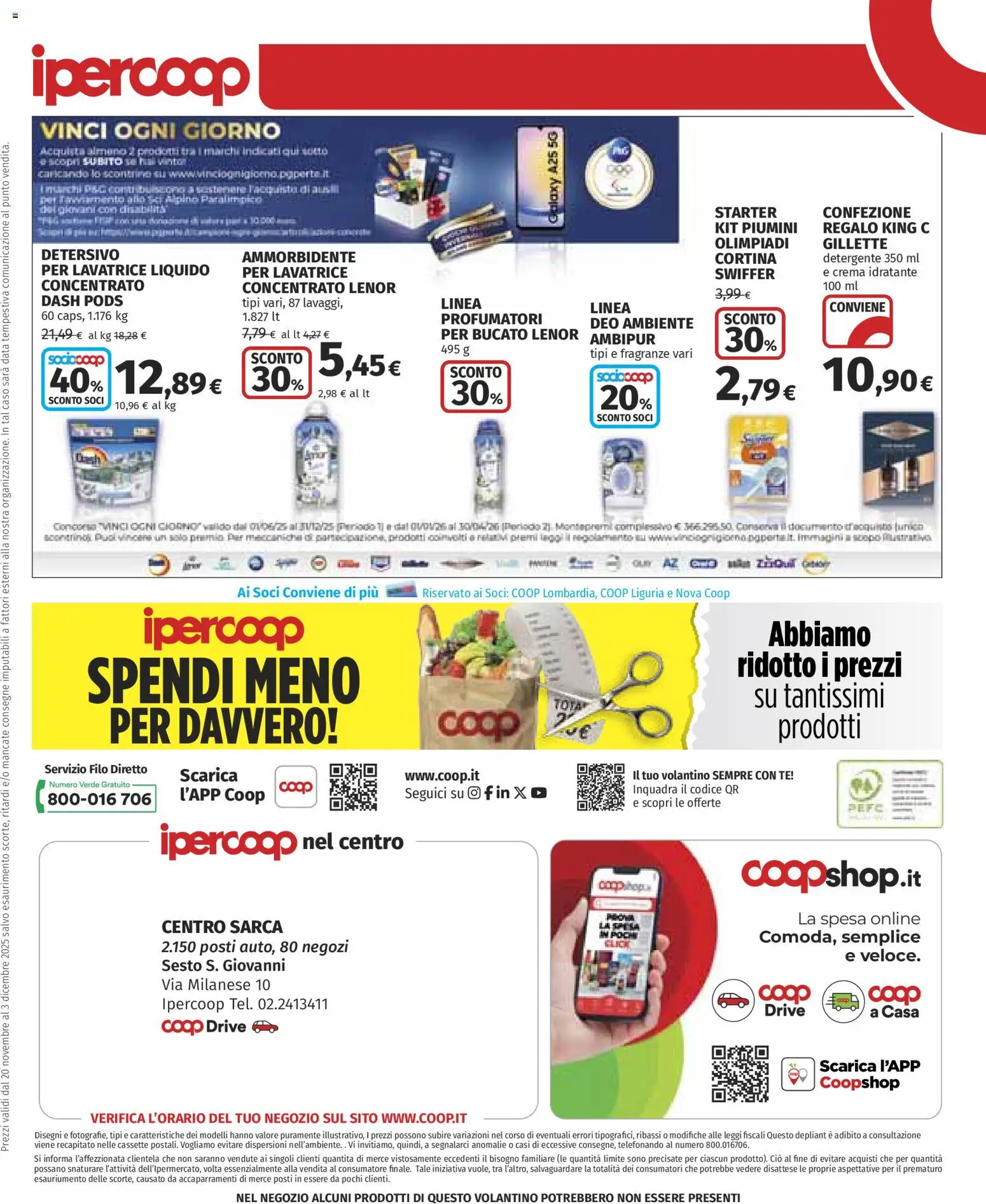 Volantino Ipercoop del 20.11.2025 | Pagina: 30 | Prodotti: Crema, Detergente, Lavatrice, Data