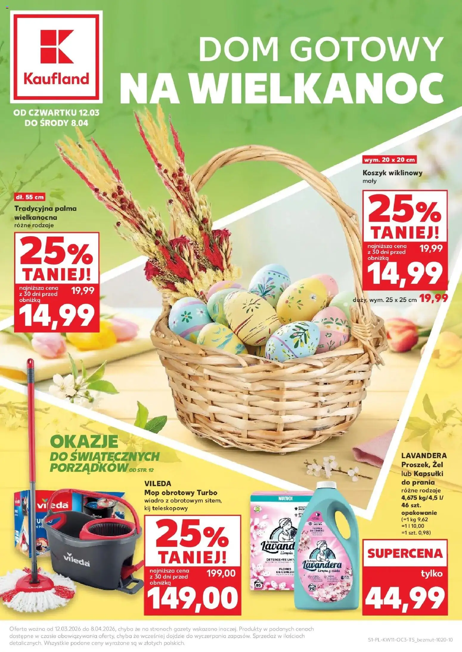 Kaufland gazetka - Dom na Wielkanoc od 12.03.2026 | Strona: 1 | Produkty: Mop obrotowy, Vileda