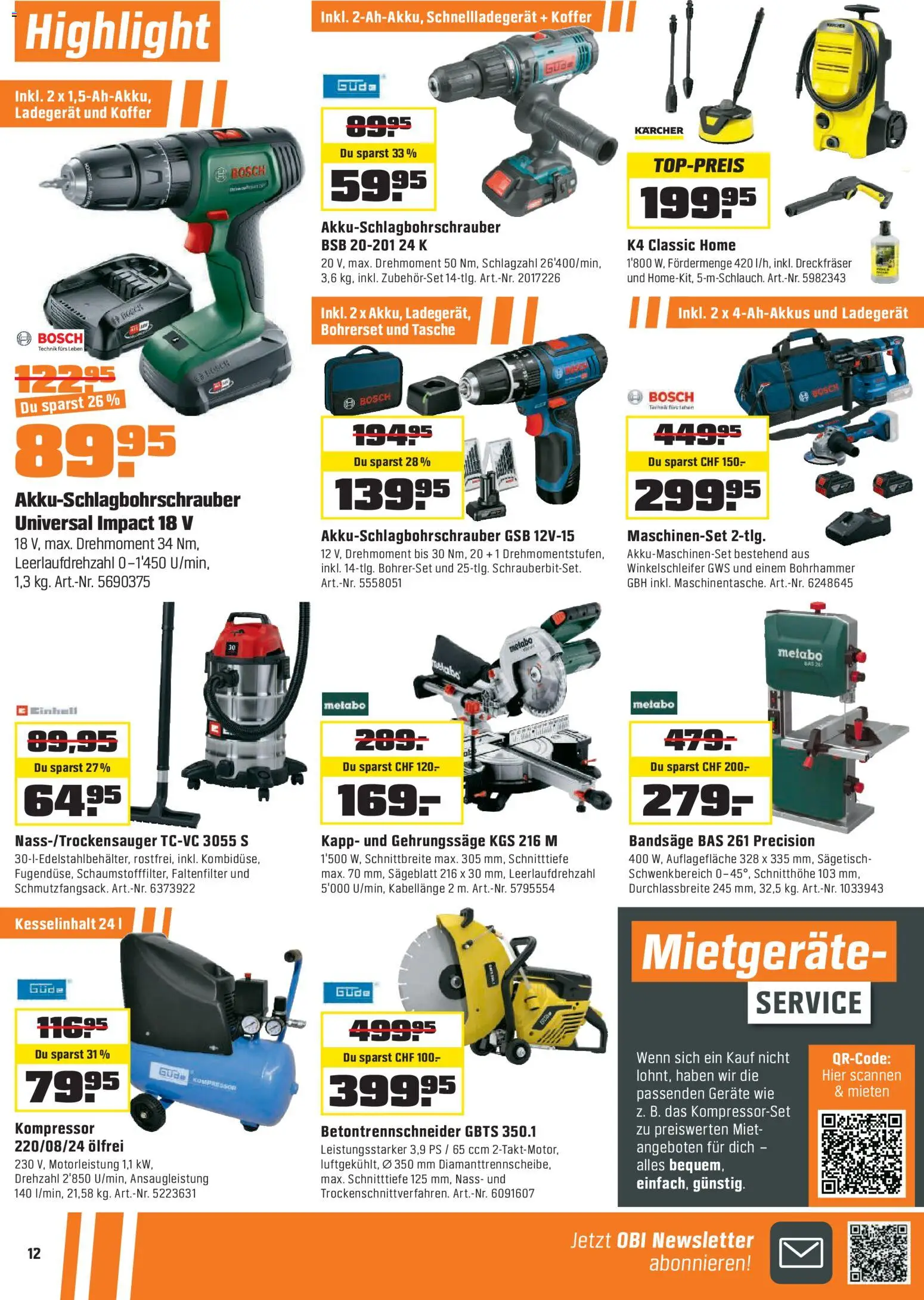 OBI - ALLES MACHBAR MIT OBI – gültig ab 31.03.2026 | Seite: 12 | Produkte: Koffer, Ladegerät, Tasche, Bosch