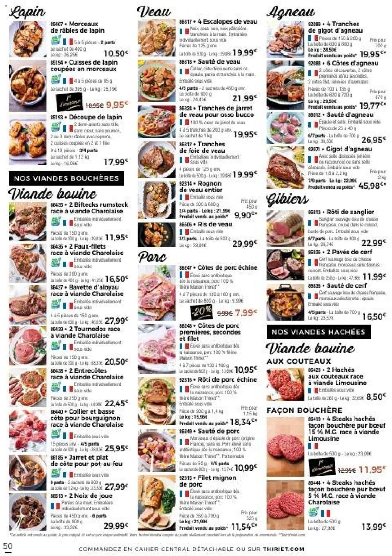 {H1} | Page: 50 | Produits: Gigot d'agneau, Agneau, Lapin, Tournedos