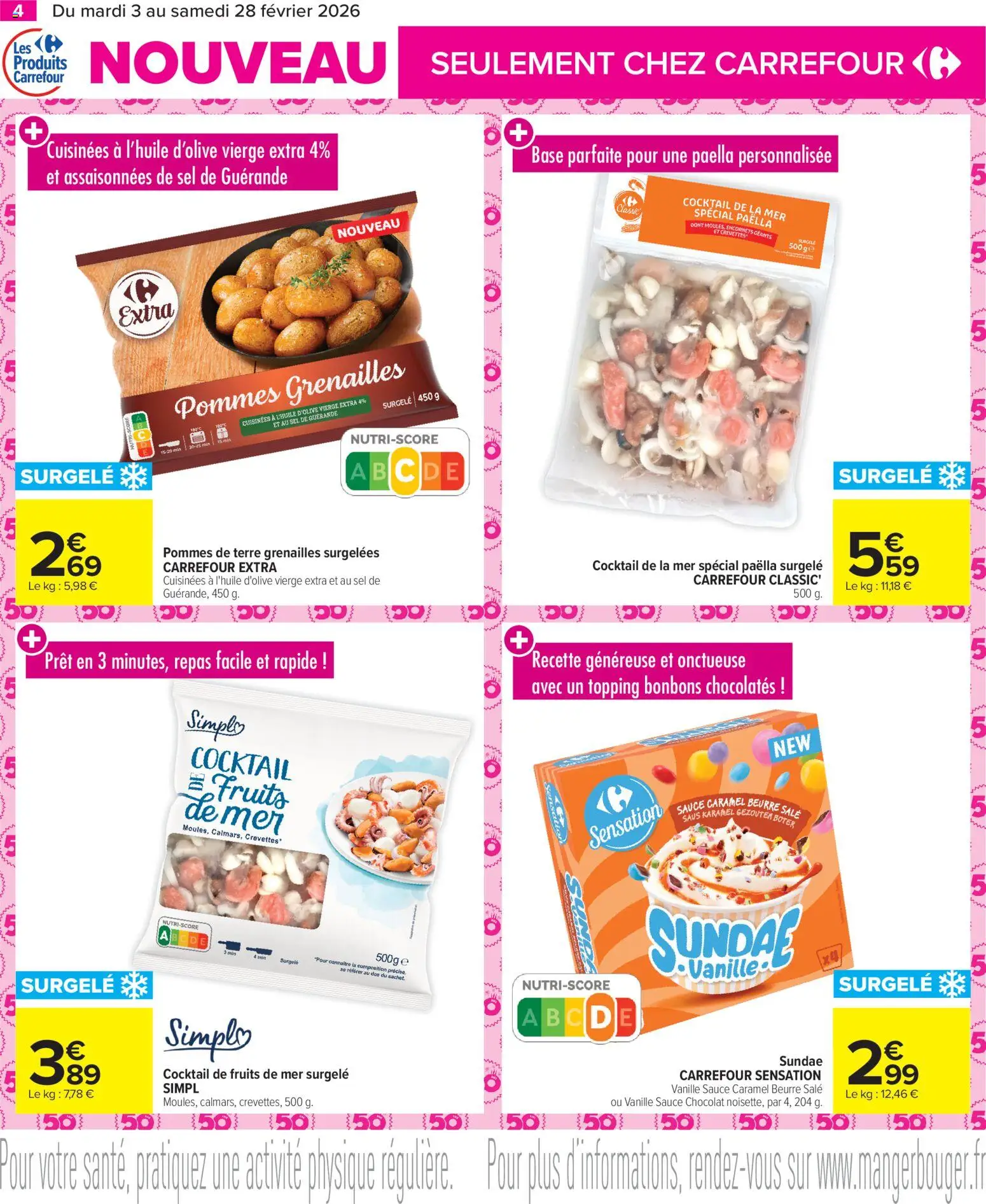 {H1} | Page: 4 | Produits: Crevettes, Sel, Chocolat, Bonbons