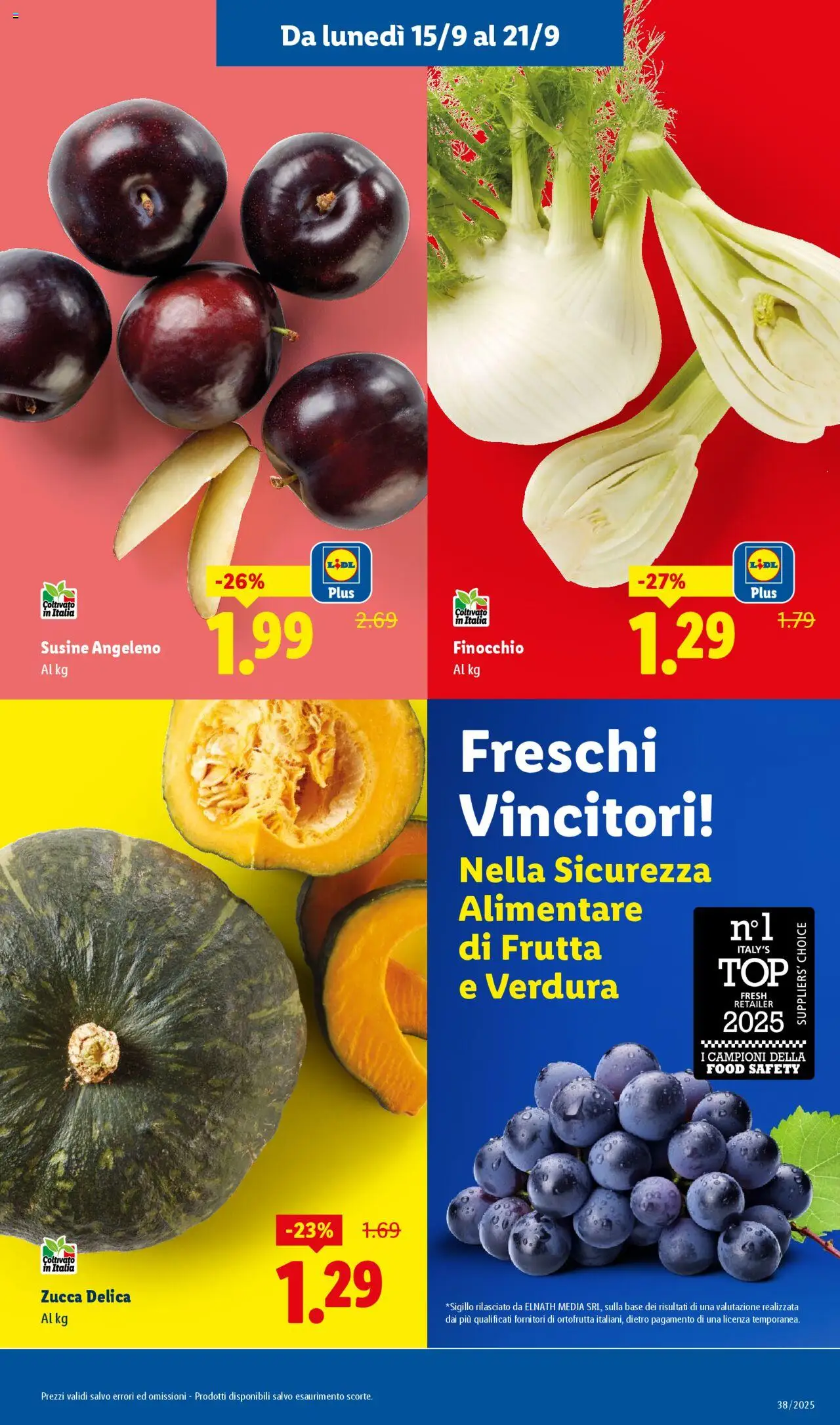 Volantino Lidl del 15.09.2025 | Pagina: 3 | Prodotti: Frutta, Zucca, Susine