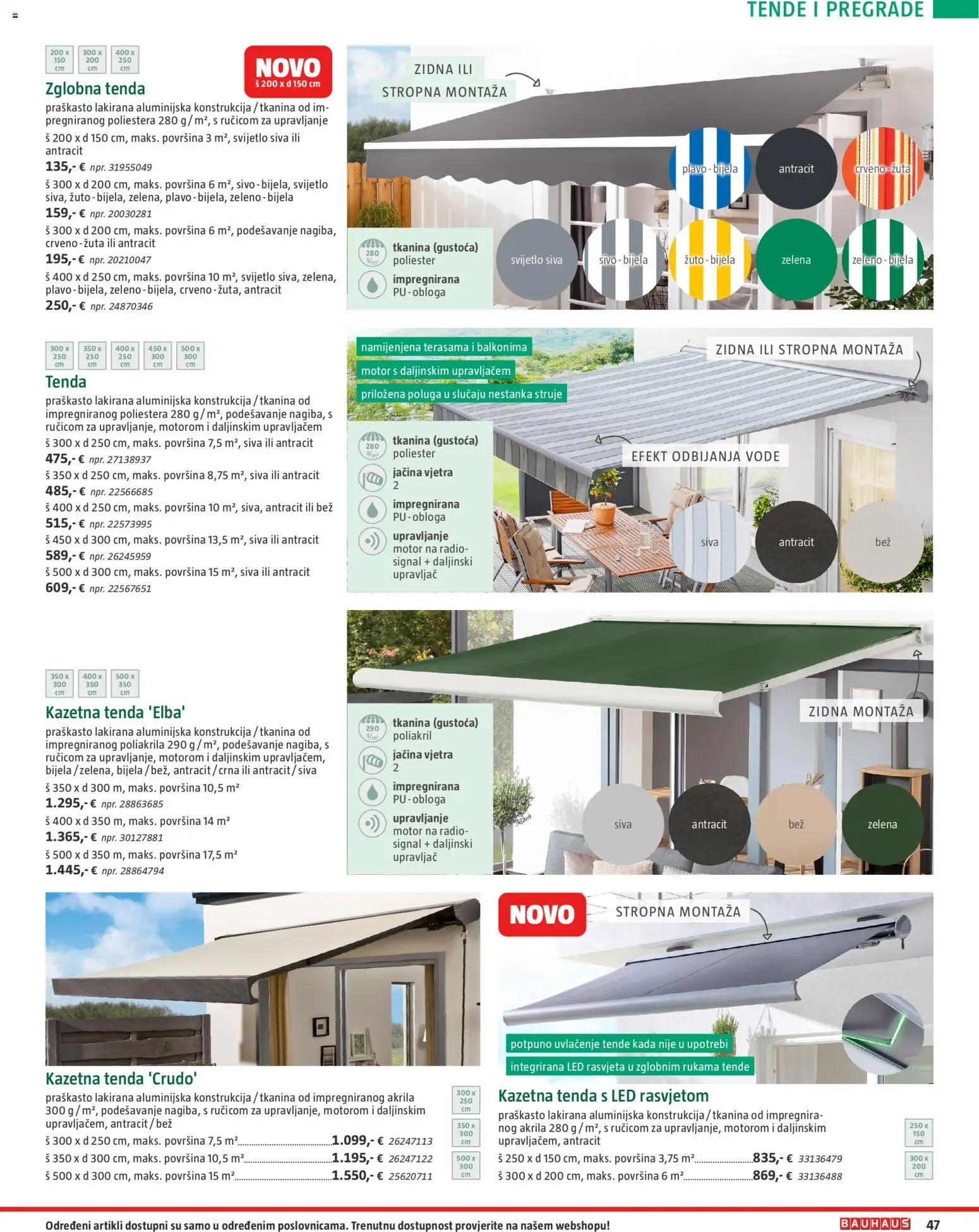Bauhaus katalog | vrijedi od 23.03.2026 | Stranica: 47 | Proizvodi: Rasvjeta, Tenda, Radio