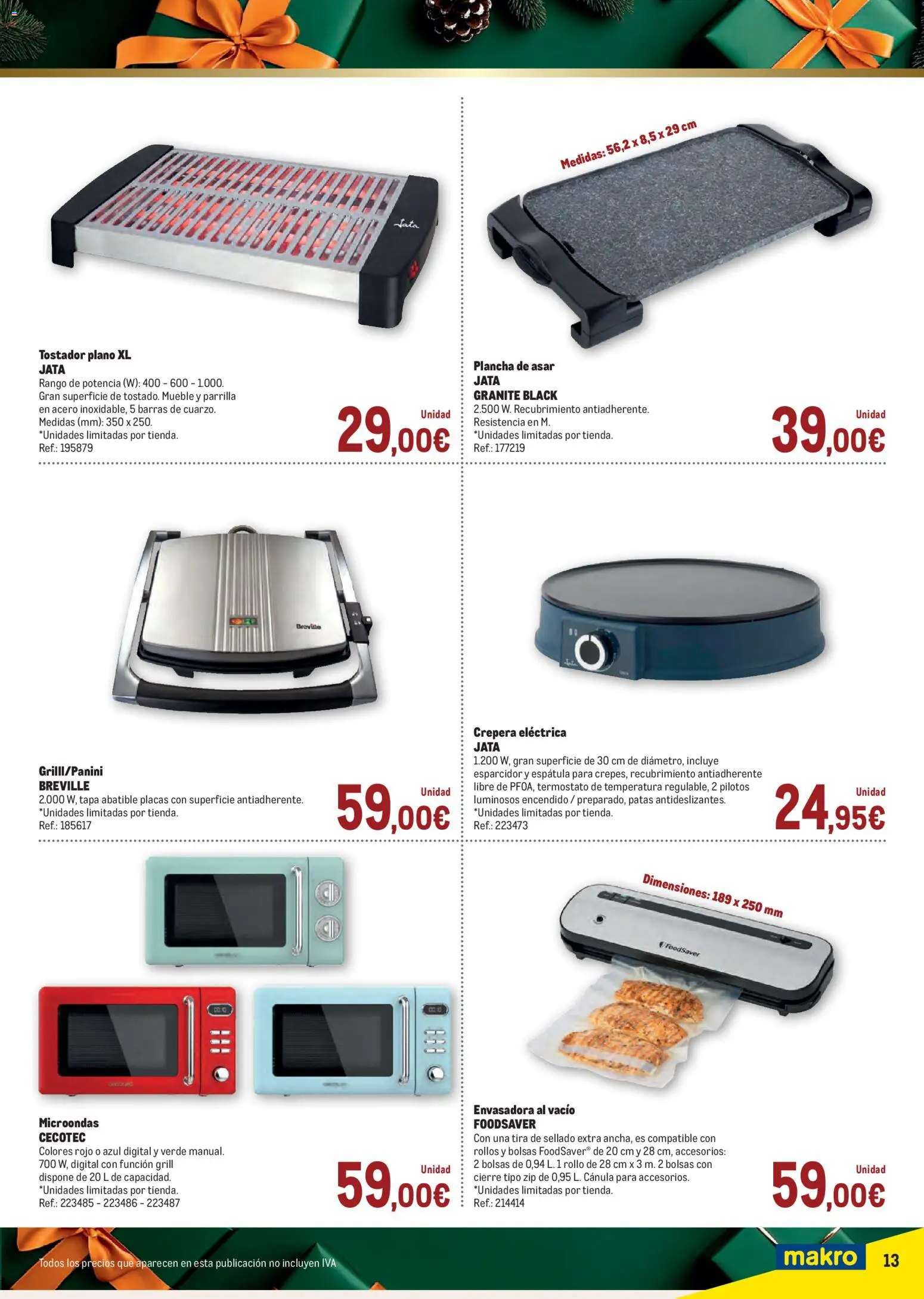 Makro - Ideas Regalos Península │ válido desde el 24.11.2025 | Página: 13 | Productos: Parrilla, Plancha, Plancha de asar, Tostador