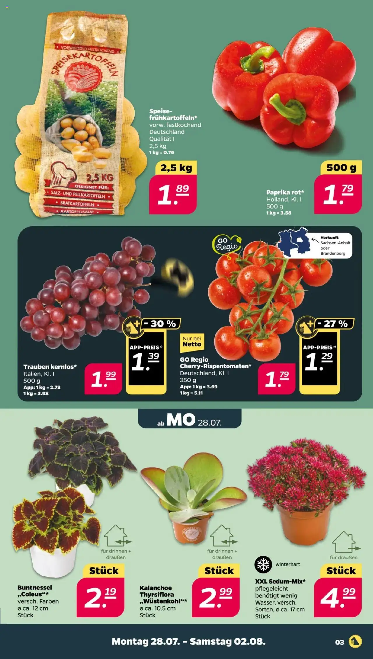 Netto Prospekt 	 - gültig ab dem 28.07.2025 | Seite: 3 | Produkte: Trauben, Paprika