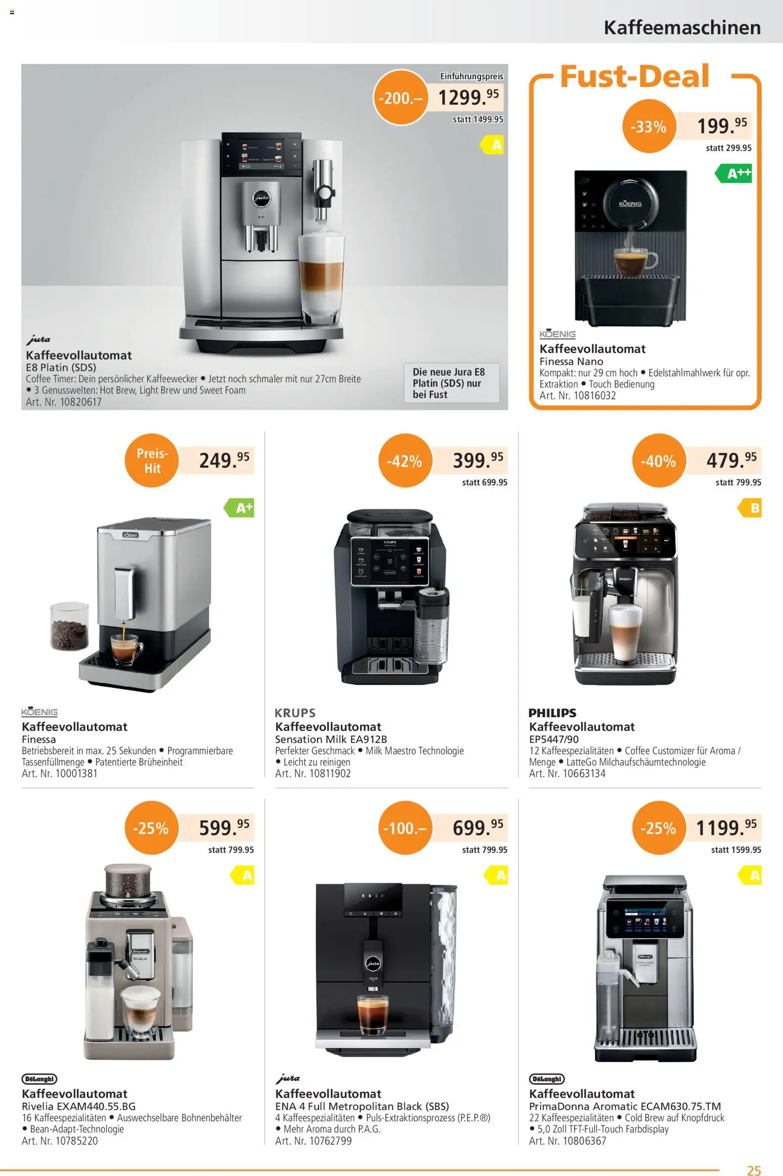 Fust aktionen – gültig ab 23.03.2026 | Seite: 25 | Produkte: Jura, Krups, Kaffeevollautomat, Philips